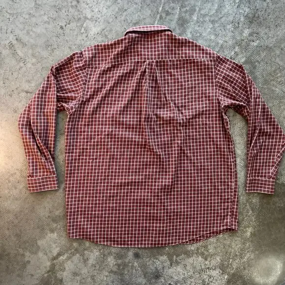 L.L. Bean Wrinkle Resistant Shirt XLT Red Plaid Like New - Picture 10 of 10